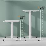 Courtyard White Wood Pneumatic Height Adjustable Desk for Home Office Productivi