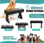 Elevated Dog Bowls Adjustable Raised Dog Bowl For Small Medium Large Dogs And