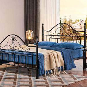 China Platform Heavy Duty Structure Humanized Queen Size Iron Bed Frame factory