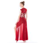 Stretchy Mesh Sleeveless Maxi Dress Lyrical Dance Costumes For Competition