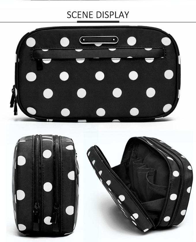 Break Resistance Polka Dot Polyester Cosmetic Bag For Female