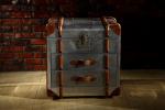 Aluminium Sheet Decorative Storage Trunk Sets 2 Drawers Solid Wood Bar Durable