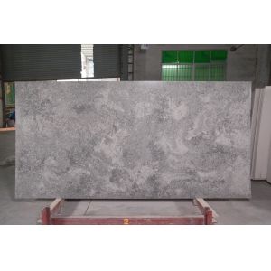 China Concrete Artifical Quartz Stone Slabs With Leather Finish AB8102 on sale