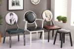 Stacking Modern Metal Dining Chairs / Fabric Restaurant Chairs For Banquet