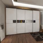 Anti Scratch Master Bedroom Closet Organizer 150cm Wardrobe