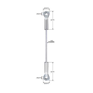 China Assembly Stainless Steel Wire Rope Slings With Double Eyelet At The Ends YW86525 factory