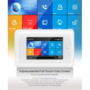 433Mhz WIFI GSM Alarm System 1900mHA Smart Alarm Sensor Touch Screen