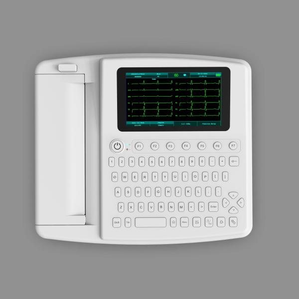 China Full Keyboard Hospital Electrocardiogram EKG Machine With Printer factory