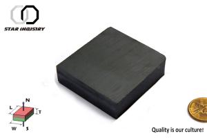 China Customised Small Ceramic Magnets , Y35 Ferrite Bar Magnets Black Color factory