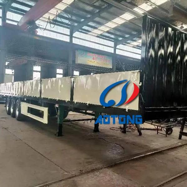 9.00-22.5 Rim Tri Axles Drop Side Wall Semi Trailer for Cargo Transport in