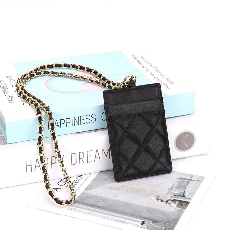 High Qualtiy GENUINE LEATHER ID Card Holder Badge Strap for Women Dropship