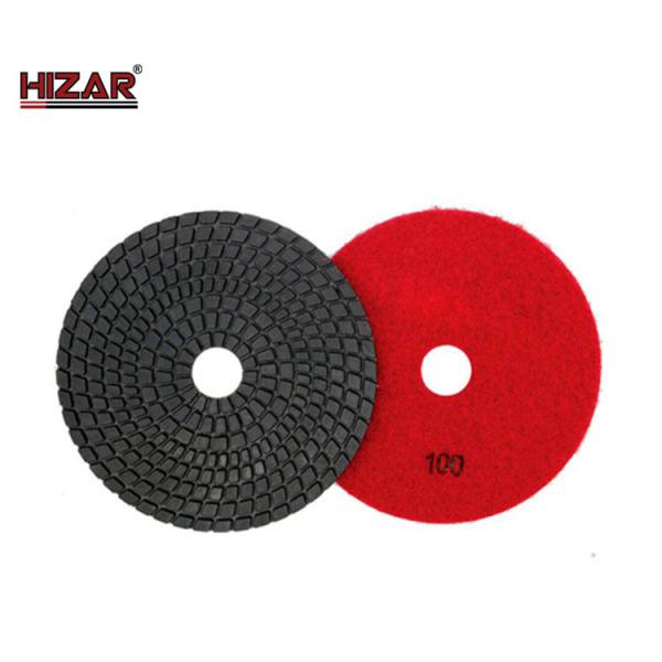 China Black Turbo 4" Diamond Wet Polishing Pad With Backer Pad For Granite And Marble factory