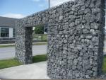 Silver Wire Gabion Baskets , Gabion Wall Cages For Rock Retaining Walls