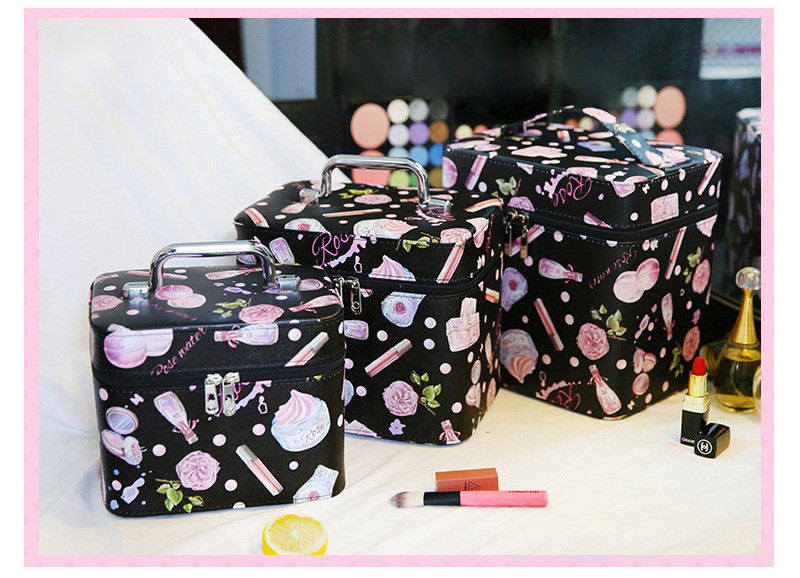 Girls Perfume PU Leather Cosmetic Makeup Bag Case