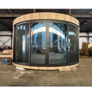 China Foldable Container Luxury Glamping Pod Cabin Prefab Wooden Houses Flat Pack Circle Home round Wood Structure 20ft/40ft factory