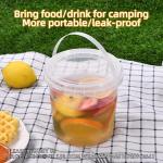 2L Ice Cream Bucket Reusable Ice Cream Freezer Storage Containers With Lids
