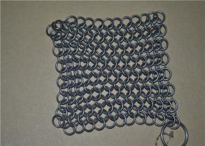 China 7*7 inch Stainless Steel Wire Mesh Scrubber / Chainmail Cast Iron Cleaner factory
