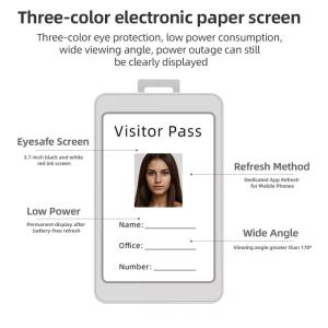 China Electronic badge nfc electronic label e-ink paper smart card office electronic employee badge no battery factory