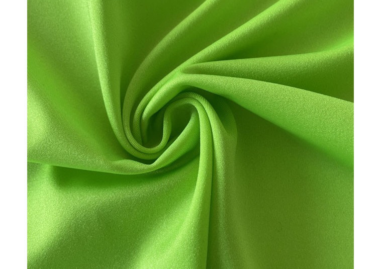 Green Shiny Recycled Lycra Nylon Spandex Fabric 4 Way Stretch For Swimwear