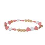 Pink Valentine'S Day Gold Pave Bar Bracelet Customize Name For Girlfriend