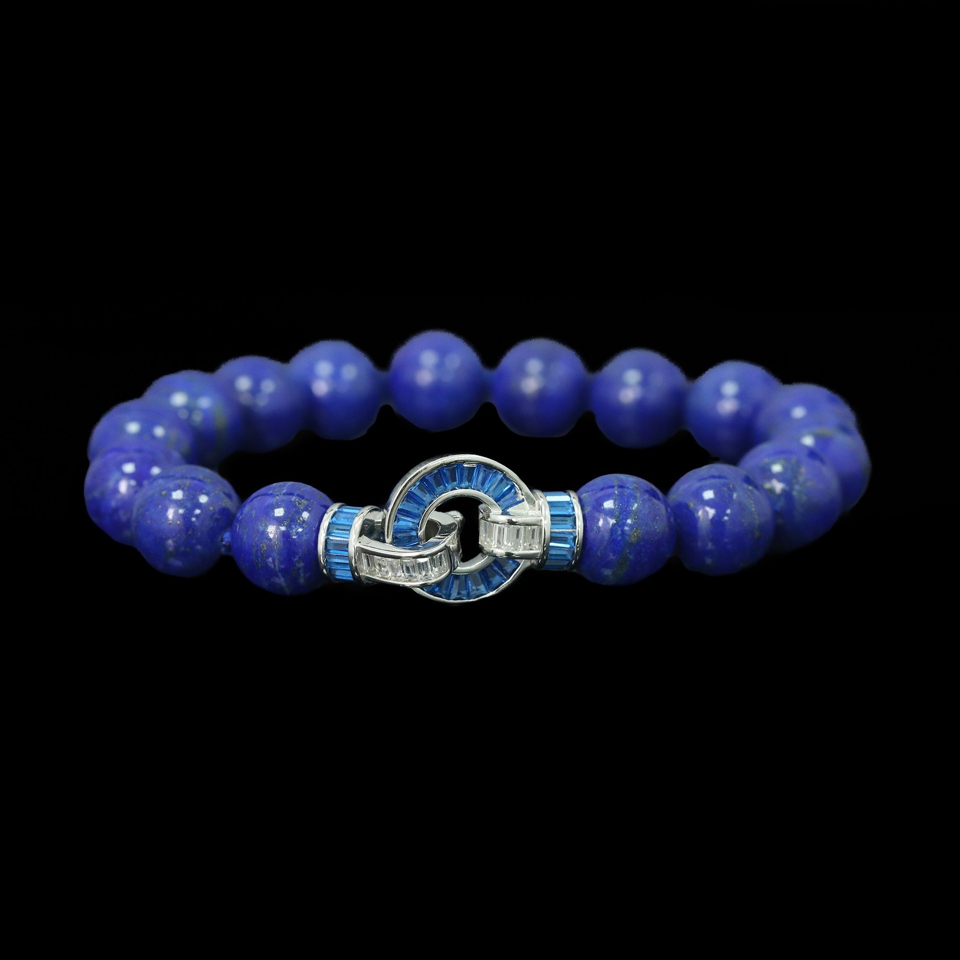 925 Silver Gold-Plated Bracelet Versatile Jewelry For Girls Lapis Lazuli Genuine Celebrity Hot-Selling Blue Bracelet Multi-Circle 108 Buddhist Beads