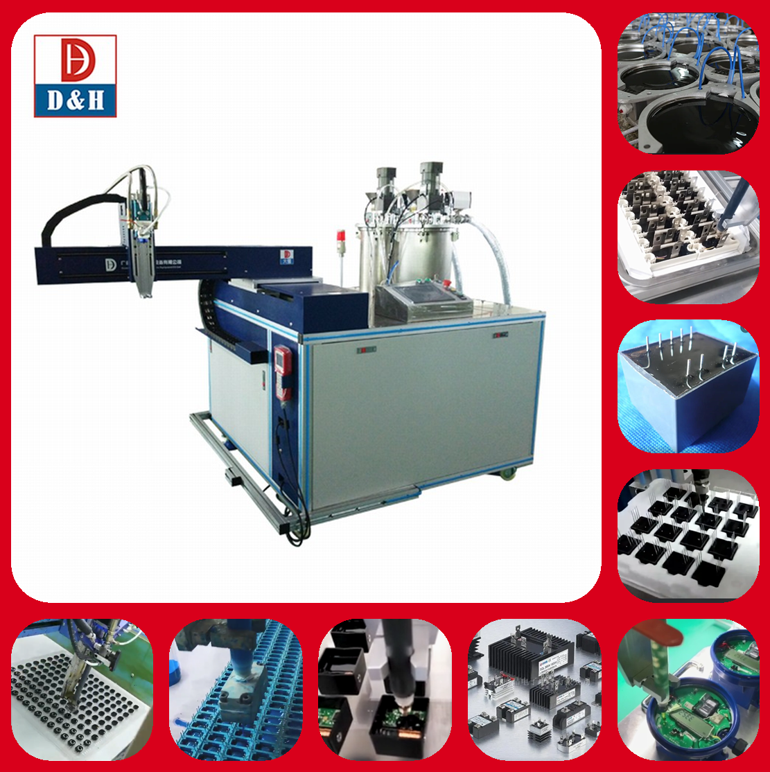 Electric Driven Gluing Machine for 2K Potting Dispensing Two Component Epoxies AB Mix