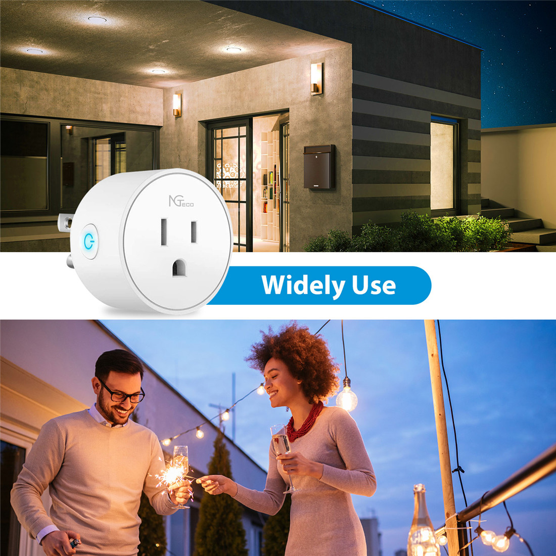 NGTeco Wi-Fi Smart Plug - Work with Alexa, Google Home Assistant
