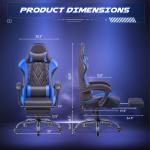 Customized Color Ergonomic Video Game Chair with Footrest and Massage Lumbar