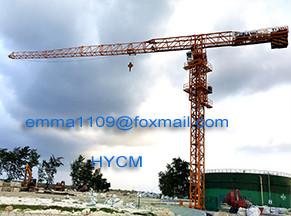 China QTZ125 Flat Top Tower Crane Big Construction Building Materials Towing Crane 65m Boom factory