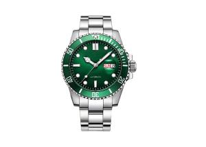 China Classic Automatic Bracelet Watch , Green Dial Mens Stainless Steel Watches factory