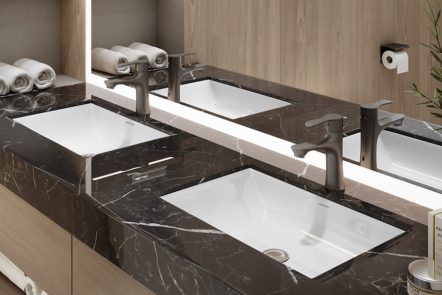 Modern Ceramics Under Counter Basin No Drainer Rectangle For Toilet