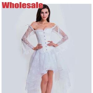 China Nanbin White Wedding Corset 34.25 Inch Plus Size Bridal Bustier factory