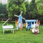 Iron Cello Musical Instrument Sculpture for Outdoor Garden Lawn Ornaments
