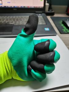 China EN388 Double Dip Half Coated Latex Work Gloves Protective Breathable factory