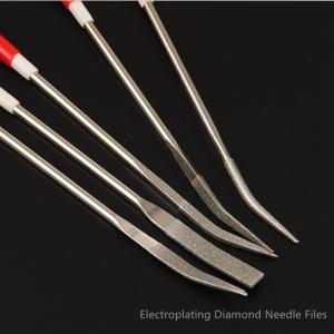 China Polishing Electroplated Diamond Tools , Bended Diamond Needle File Set factory