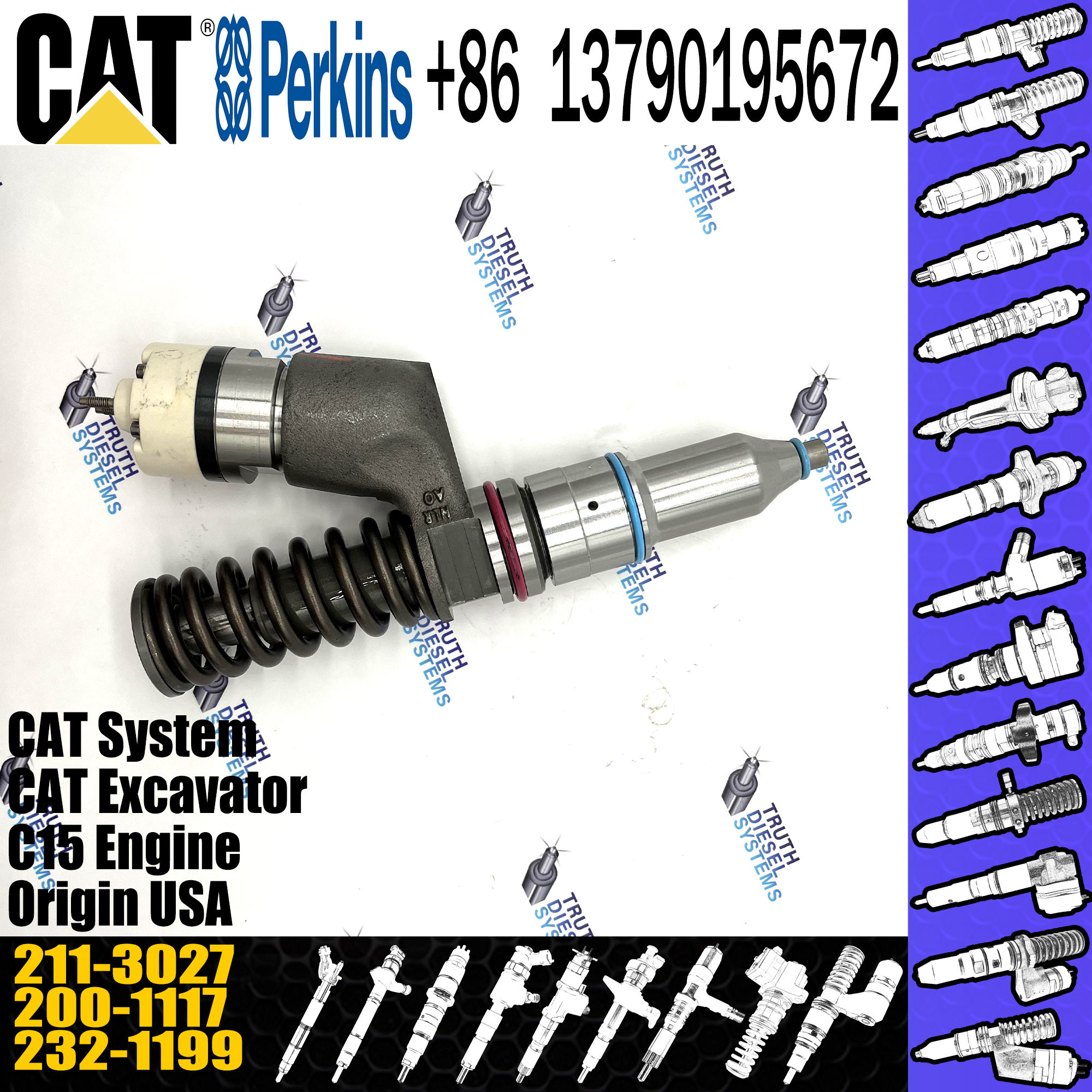 10R-0959 2113027 Caterpillar Fuel Injector Origional Standard 3406E 3456 SR4