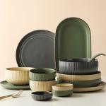 China Wholesale Luxury Porcelain Dinner Set Gold Ceramic Tableware Stoneware