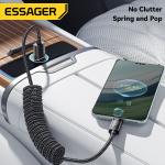 ESSAGER ES-X66 Spring Style Cable 100W 88W 7A USB Type C to USB Cable