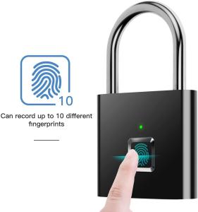 China Portable Smart Fingerprint Padlock USB Charging Keyless Quick Unlock Anti Theft factory