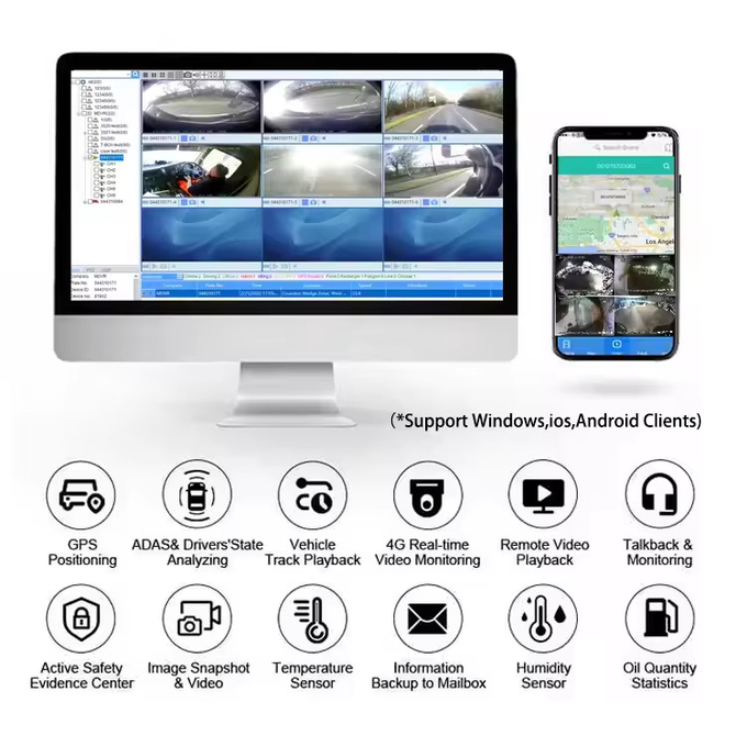 2K AI 2-Channel Car Dashcam DVR Wifi Control Camera Remote Power Monitoring System For Motorcycle Bike