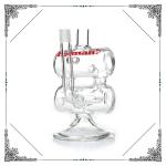 Oil Dab Rigs Recycler Bongs Mini Double Barrels Glass Smoking Water Pipes
