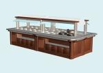 Wood Structure Marble Stone Hot Buffet Counter, Commercial Buffet Equipment