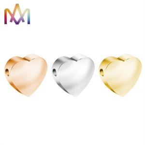 China No Allergic Polished Heart Shape SS304 Loose Beads With Smooth Hole factory