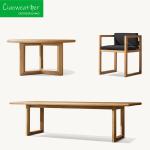 Teakwood Garden Furniture Dining Set with Solid Wood Armchair and Side Chair in