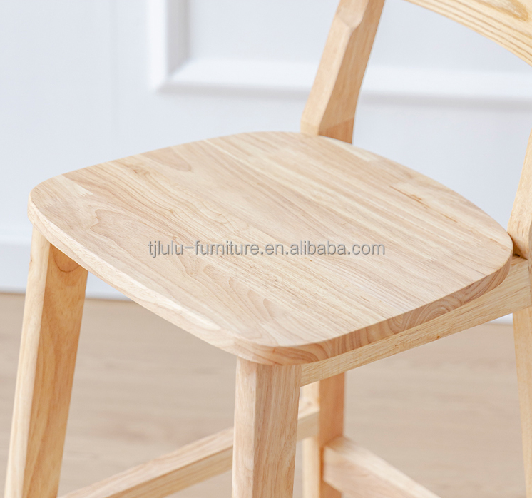 Vintage Style High Chair Bar Stool with Solid Wood Material LL-C34