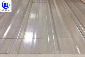 China Transparent Corrugated Clear Polycarbonate Roofing Sheets Wave Or Trapezoidal Type factory