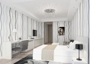 China Waterproof Non woven Wallpaper Curve Lines Pattern for Living Room 0.53*10M factory