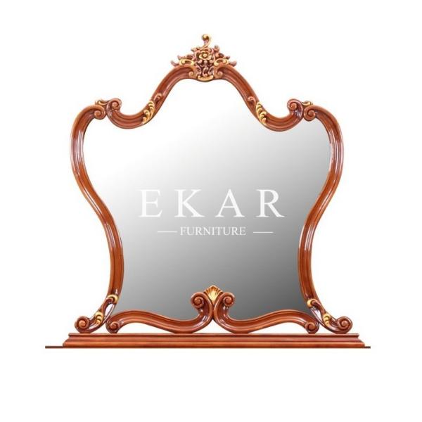 Makeup Vanity Table European Style Antique Dressing Carved Wooden Mirror LS