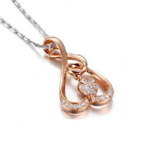 China Trendy Rose Gold Heart Pendant with Diamonds for women (GND008) factory