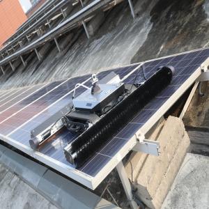 China Automatic Solar Panel Cleaning Robot Water Spray Nozzle and Rotating Brush for Cleaning factory